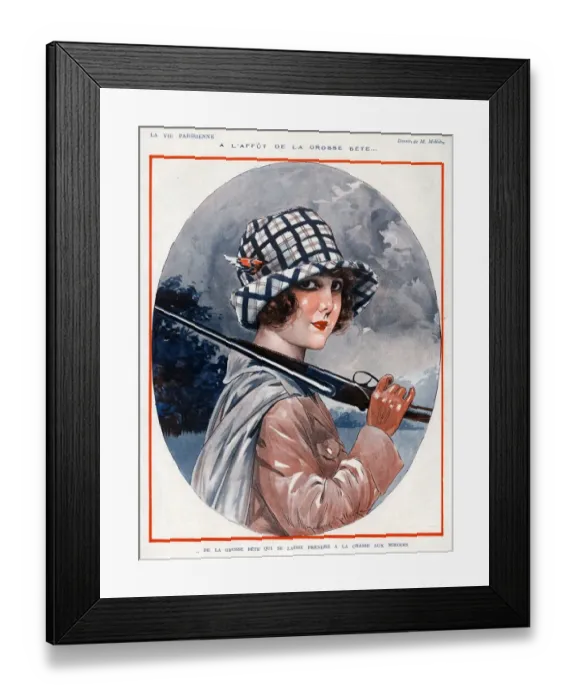 Framed Print : La Vie Parisienne 1924 1920s France Maurice Milliere illustrations hunting rifles Framed Print : La Vie Parisienne 1924 1920s France Maurice Milliere illustrations hunting rifles