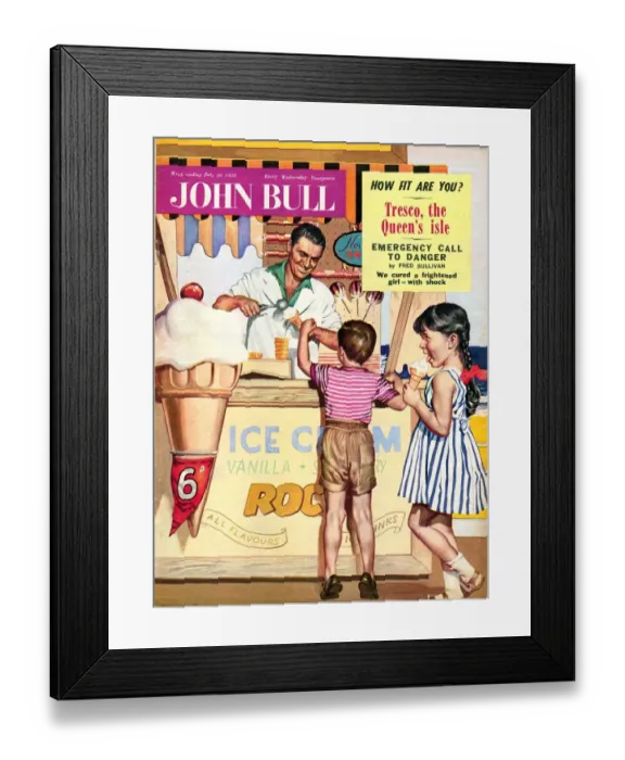 Framed Print : John Bull 1950s UK holidays ice-cream magazines Framed Print : John Bull 1950s UK holidays ice-cream magazines