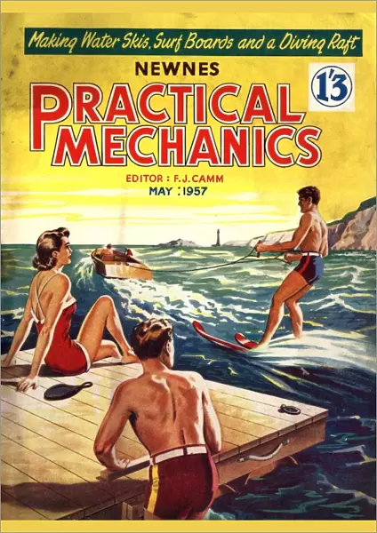 Practical Mechanics 1957 1950s UK water skiing magazines
