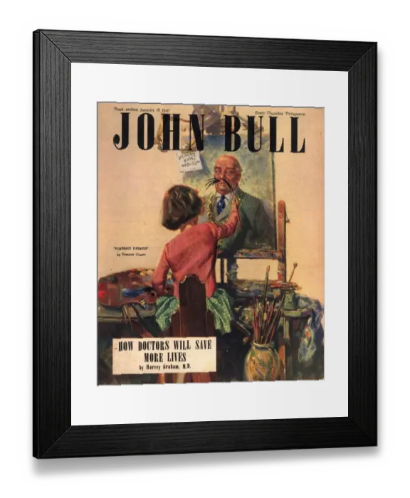 Framed Print : John Bull 1947 1940s UK art painting magazines Framed Print : John Bull 1947 1940s UK art painting magazines