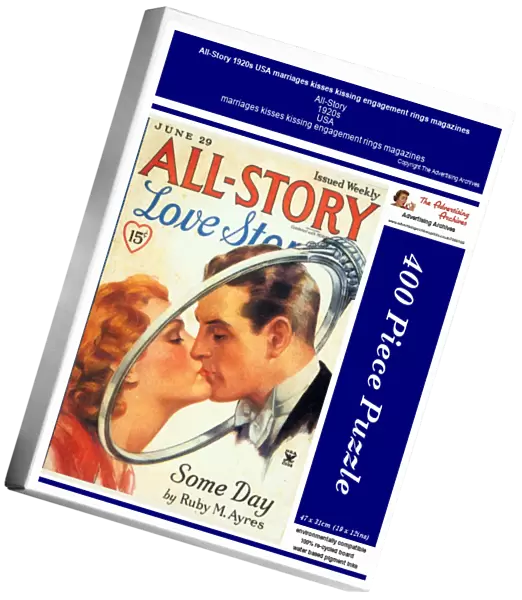 All-Story 1920s USA marriages kisses kissing engagement rings magazines