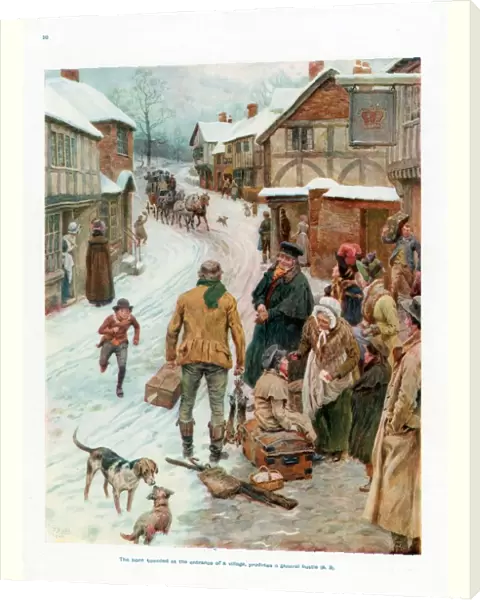 Pears Annual 1910s UK cc villages winter snow dogs horses stage coaches