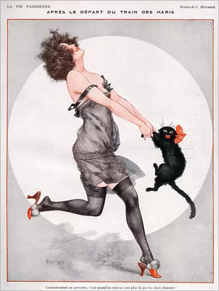 La Vie Parisienne 1923 1920s France C Herouard illustrations erotica dancing cats