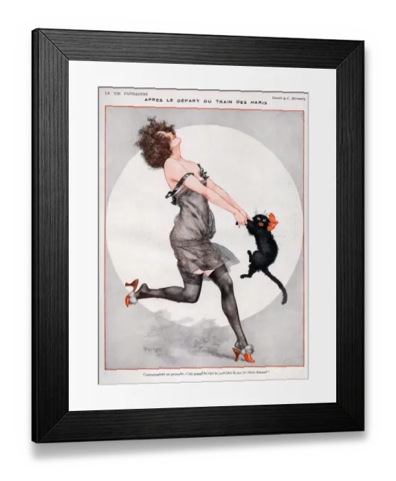 Framed Print : La Vie Parisienne 1923 1920s France C Herouard illustrations erotica dancing cats Framed Print : La Vie Parisienne 1923 1920s France C Herouard illustrations erotica dancing cats