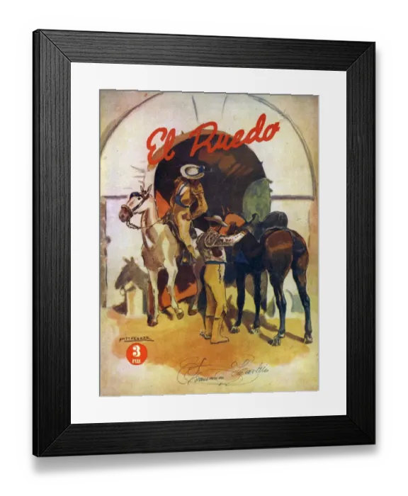 Framed Print : El Ruedo 1949 1940s Spain cc magazines horses matadors matadores posters Framed Print : El Ruedo 1949 1940s Spain cc magazines horses matadors matadores posters