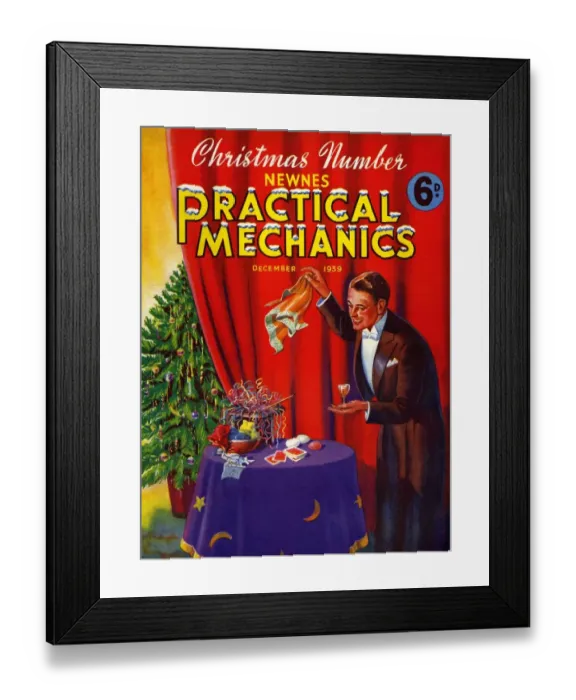 Framed Print : Practical Mechanics 1939 1930s UK magazines magician magic tricks trees Framed Print : Practical Mechanics 1939 1930s UK magazines magician magic tricks trees