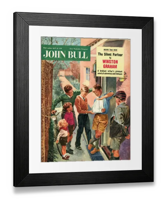 Framed Print : John Bull 1950s UK broken arms disasters accidents magazines