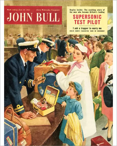 John Bull 1955 1950s UK holidays mothers and daughters travel customs smuggling magazines