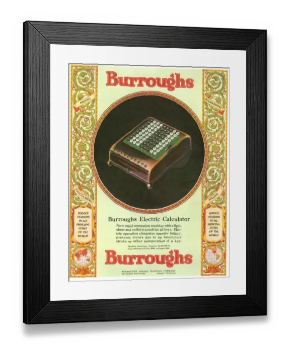 Framed Print : 1920s USA equipment burroughs adding machines accountants Framed Print : 1920s USA equipment burroughs adding machines accountants