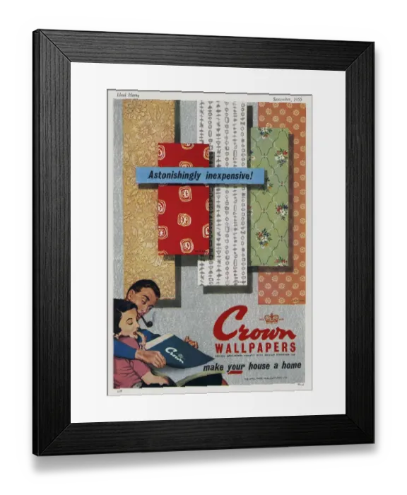 Framed Print : Crown 1950s UK wallpapers interiors
