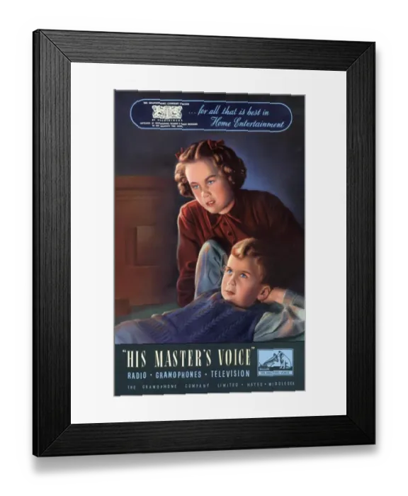 Framed Print : HMV His Masters Voice 1920s USA radios hi-fi Framed Print : HMV His Masters Voice 1920s USA radios hi-fi
