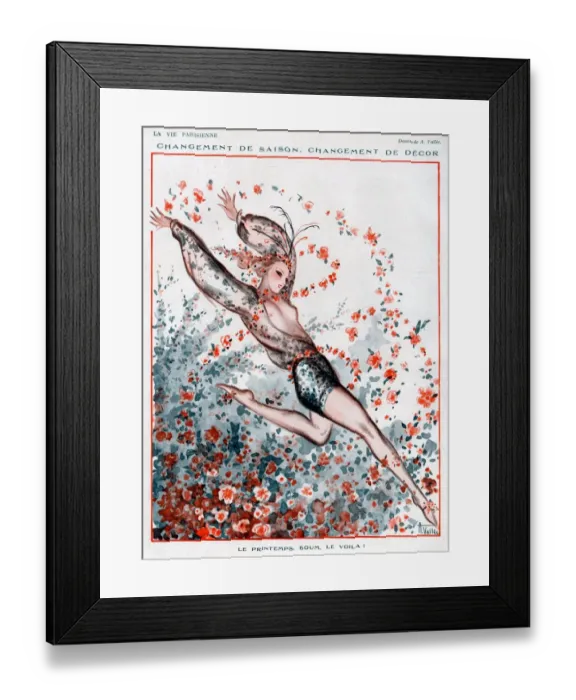 Framed Print : La Vie Parisienne 1924 1920s France A Vallee illustrations erotica flowers Framed Print : La Vie Parisienne 1924 1920s France A Vallee illustrations erotica flowers