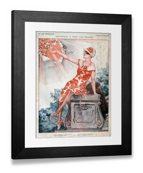 Framed Print : La Vie Parisienne 1926 1920s France cc womens dresses sun sunshine summer