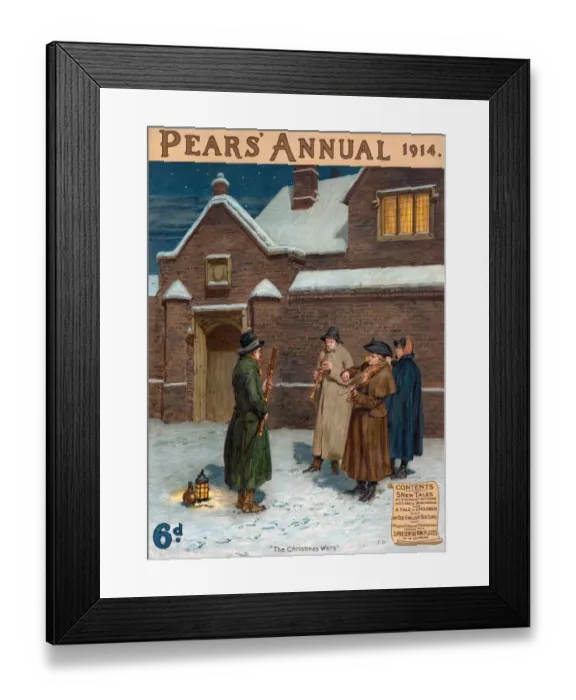 Framed Print : Pears Annual 1914 1910s UK cc winter snow carols music bands Framed Print : Pears Annual 1914 1910s UK cc winter snow carols music bands