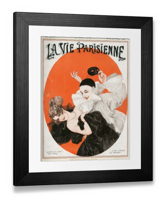 Framed Print : La Vie Parisienne 1922 1920s France Cheri Herouard magazines illustrations clowns