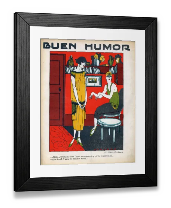 Framed Print : Buen Humor 1926 1920s Spain cc magazines friends interiors