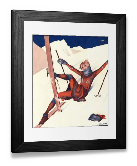 Framed Print : Le Sourire 1920s France winter skiing magazines sports Framed Print : Le Sourire 1920s France winter skiing magazines sports