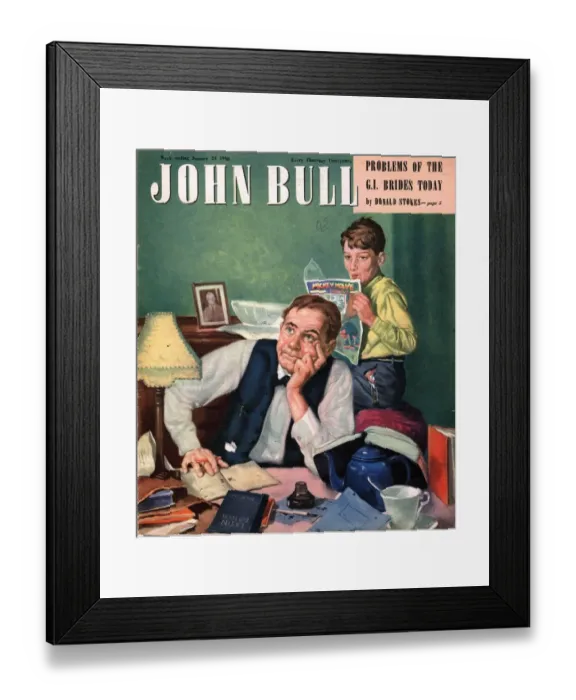 Framed Print : John Bull 1948 1940s UK homework latin comics reading Framed Print : John Bull 1948 1940s UK homework latin comics reading