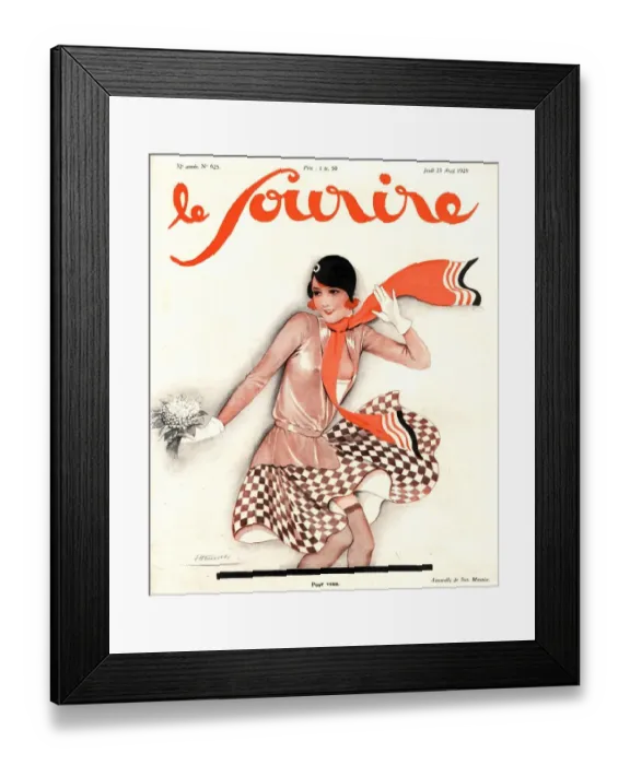 Framed Print : Le Sourire 1929 1920s France glamour seasons womens spring magazines springtime clothing Framed Print : Le Sourire 1929 1920s France glamour seasons womens spring magazines springtime clothing