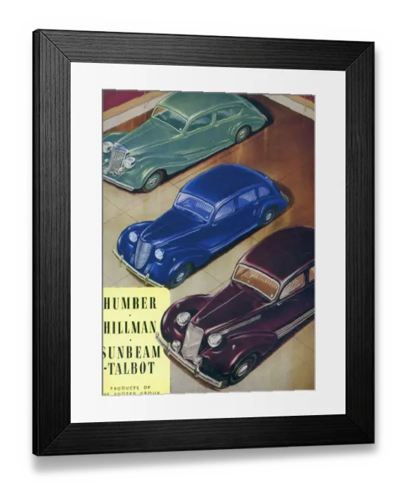 Framed Print : Humber, Hillman, Sunbeam-Talbot 1930s UK cars