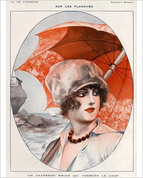 La Vie Parisienne 1920s France Herouard umbrellas womens womens hats illustrations