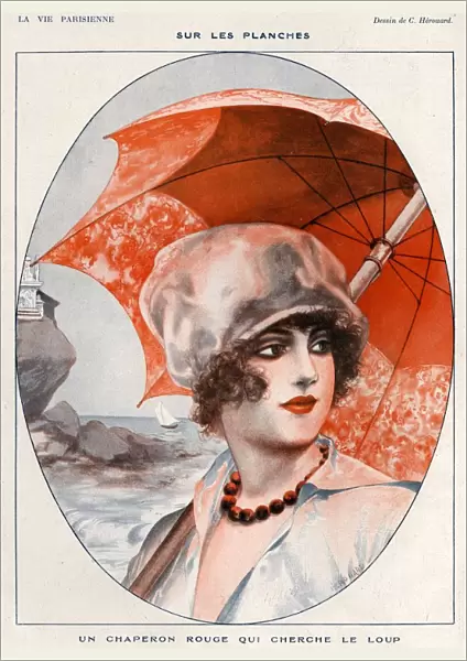 La Vie Parisienne 1920s France Herouard umbrellas womens womens hats illustrations
