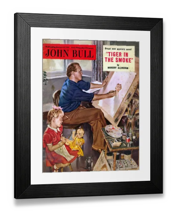 Framed Print : John Bull 1950s UK art artists fathers and daughters magazines Framed Print : John Bull 1950s UK art artists fathers and daughters magazines