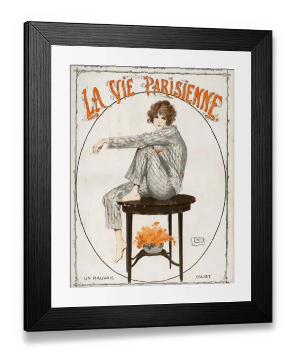 Framed Print : La Vie Parisienne 1919 1910s France Georges Leonnec magazines Pyjamas nightwear womens Framed Print : La Vie Parisienne 1919 1910s France Georges Leonnec magazines Pyjamas nightwear womens