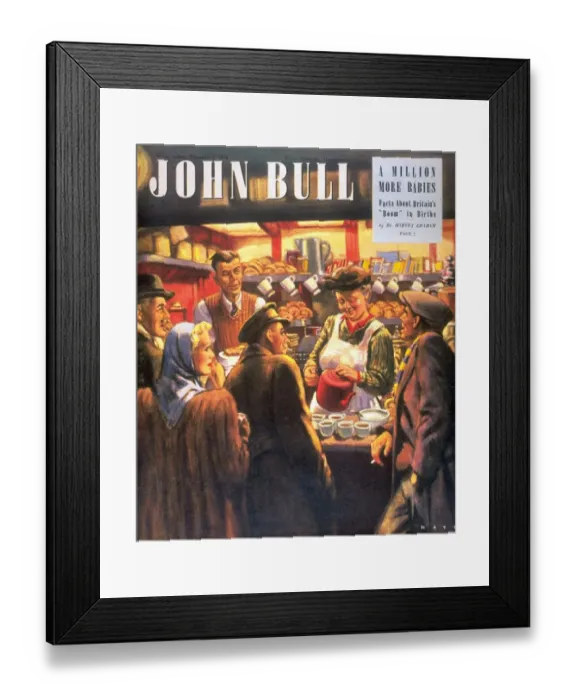 Framed Print : John Bull 1948 1940s UK restaurants stalls cafes drinks tea magazines Framed Print : John Bull 1948 1940s UK restaurants stalls cafes drinks tea magazines