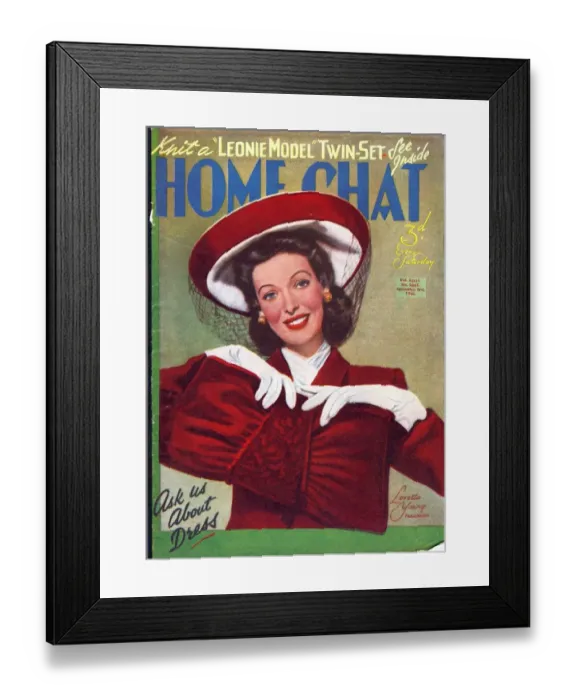 Framed Print : 1940s UK womens hats handbags portraits magazines Framed Print : 1940s UK womens hats handbags portraits magazines