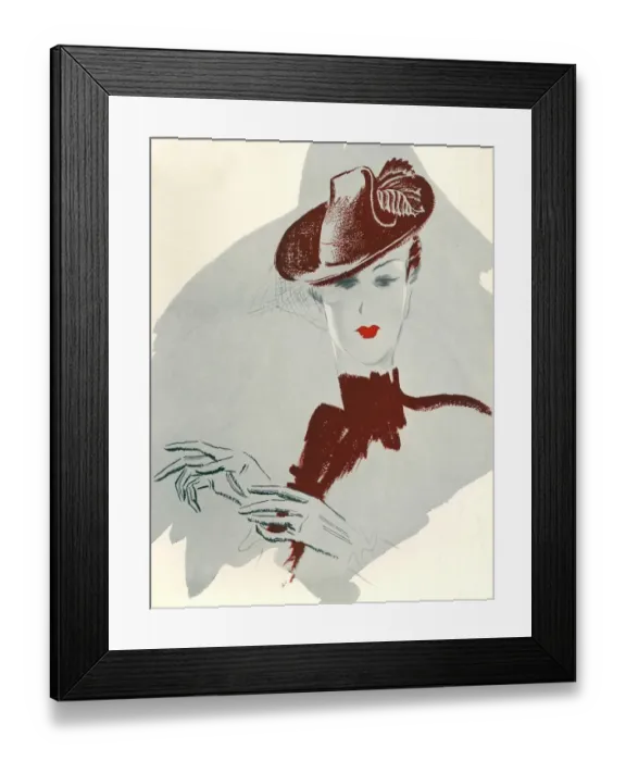Framed Print : Womens Fashion 1930s 1939 1930s UK portraits womens hats Framed Print : Womens Fashion 1930s 1939 1930s UK portraits womens hats