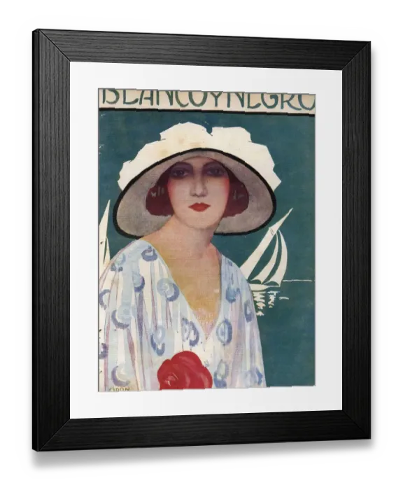 Framed Print : Blanco y Negro 1934 1930s Spain cc hats womens portraits magazines Framed Print : Blanco y Negro 1934 1930s Spain cc hats womens portraits magazines