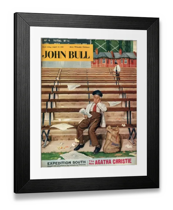 Framed Print : John Bull 1956 1950s UK litter stadiums rubbish magazines