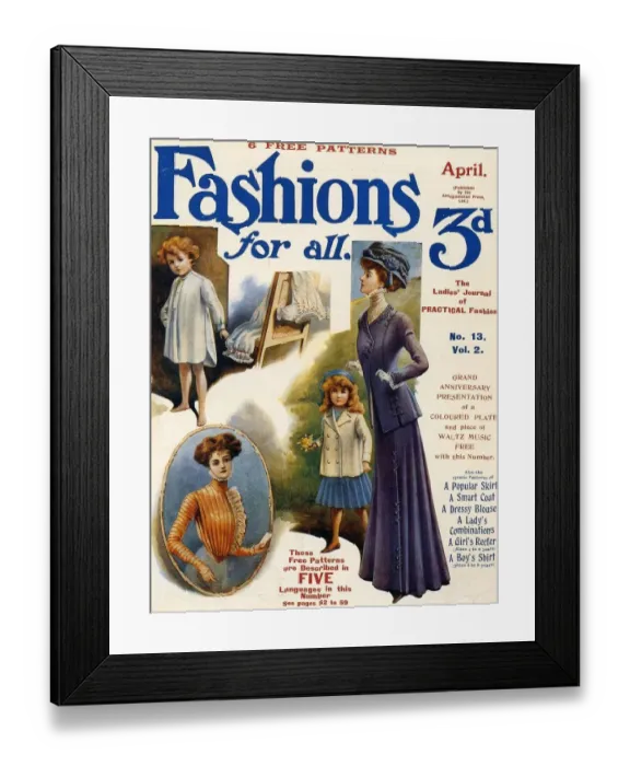 Framed Print : Fashion For All 1909 1900s UK magazines Framed Print : Fashion For All 1909 1900s UK magazines