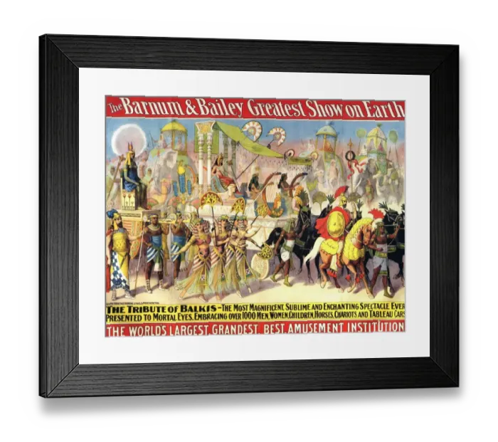Framed Print : Barnum & Baileys 1903 1900s USA The Greatest Show On Earth slogans performers Baileys Framed Print : Barnum & Baileys 1903 1900s USA The Greatest Show On Earth slogans performers Baileys