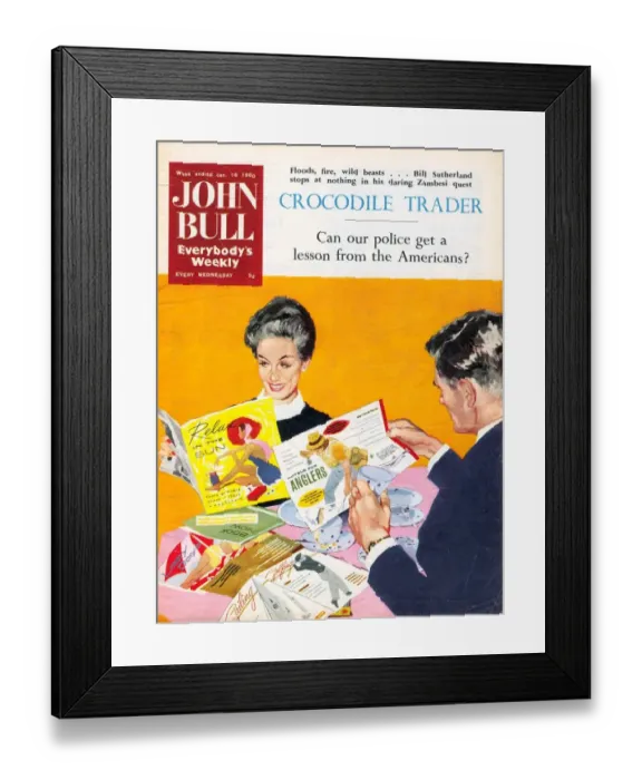 Framed Print : John Bull 1960s UK holidays brochures planning magazines