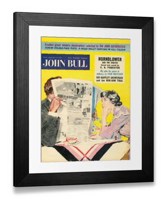 Framed Print : John Bull 1950s UK marriages reading newspapers magazines Framed Print : John Bull 1950s UK marriages reading newspapers magazines