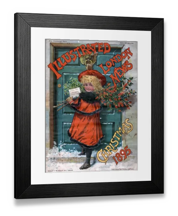 Framed Print : Illustrated London News 1890s UK holly children magazines Framed Print : Illustrated London News 1890s UK holly children magazines