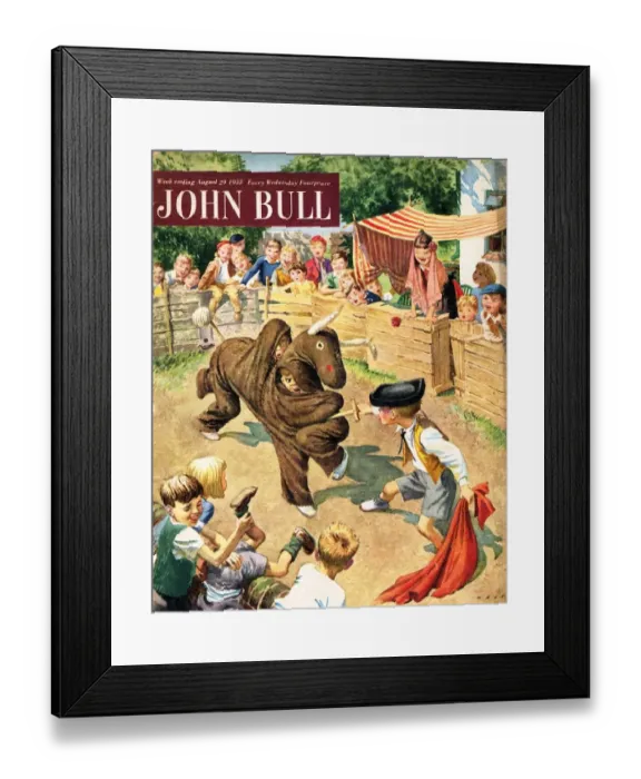 Framed Print : John Bull 1950s UK bullfights bull fights fighting bull-fights bull-fighting fancy Framed Print : John Bull 1950s UK bullfights bull fights fighting bull-fights bull-fighting fancy