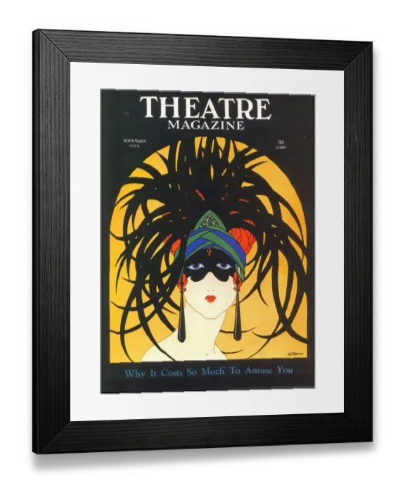 Framed Print : Theatre 1920s USA masks magazines art deco Framed Print : Theatre 1920s USA masks magazines art deco
