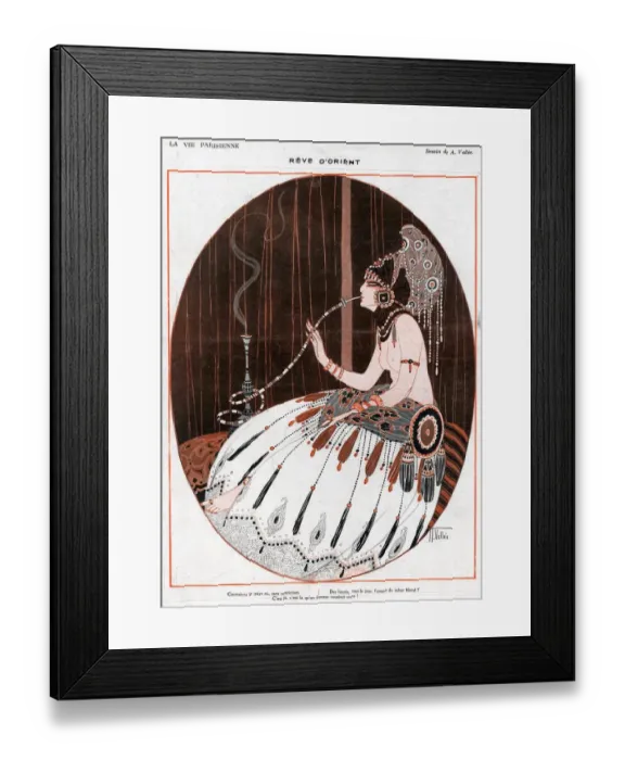 Framed Print : La Vie Parisienne 1918 1910s France A Vallee illustrations erotica exotic woman women