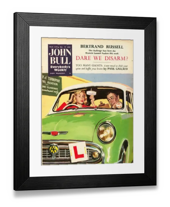 Framed Print : John Bull 1950s UK learners learner drivers make-up makeup cosmetics women woman Framed Print : John Bull 1950s UK learners learner drivers make-up makeup cosmetics women woman