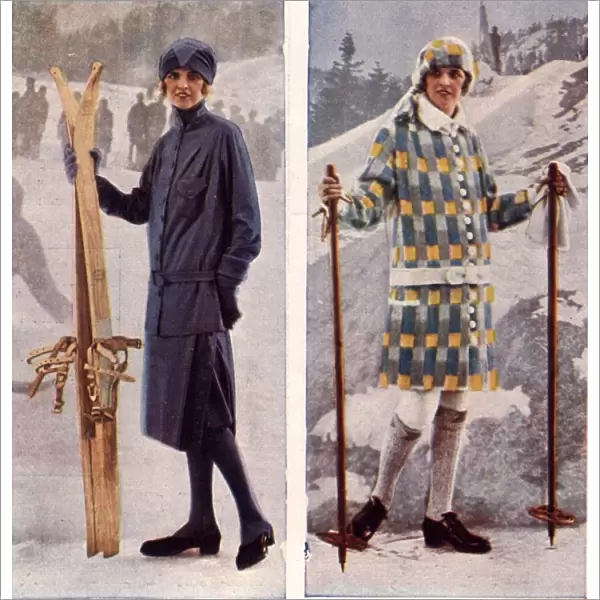 1920s UK womens skiing skis ski wear