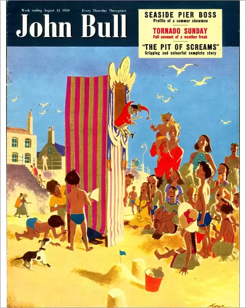 John Bull 1950s UK holidays seaside beaches seaside punch and judy puppets magazines