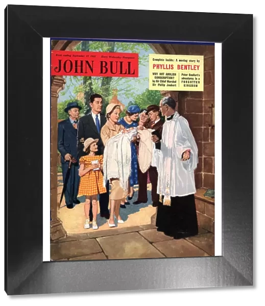 John Bull 1955 1950s UK babies vicars christenings churches priests magazines baby