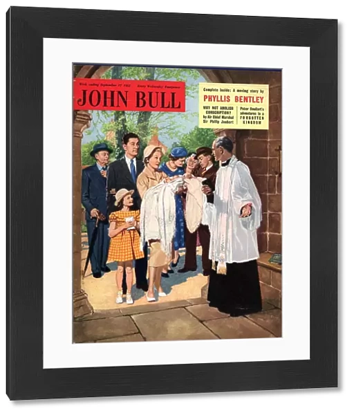 John Bull 1955 1950s UK babies vicars christenings churches priests magazines baby