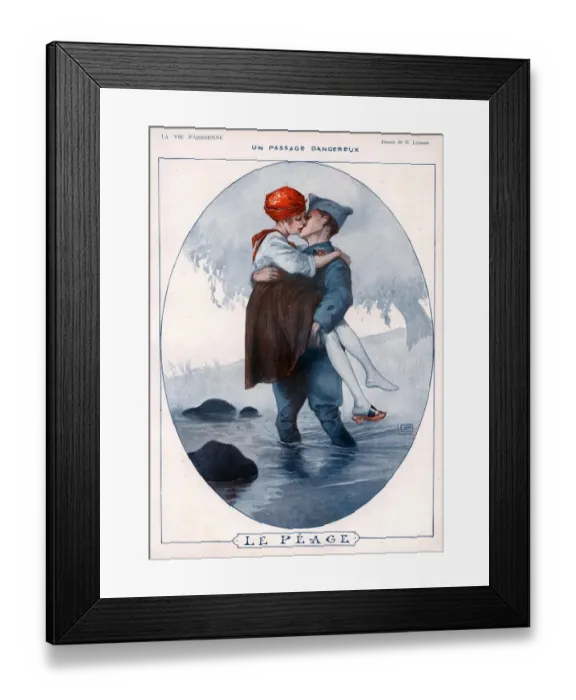 Framed Print : La Vie Parisienne 1918 1910s France Georges Leonnec illustrations kissing hugging Framed Print : La Vie Parisienne 1918 1910s France Georges Leonnec illustrations kissing hugging