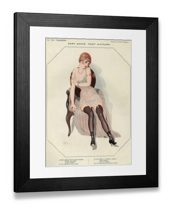Framed Print : La Vie Parisienne 1920s France Gerda Wegener Without Love Nothing Matters stockings