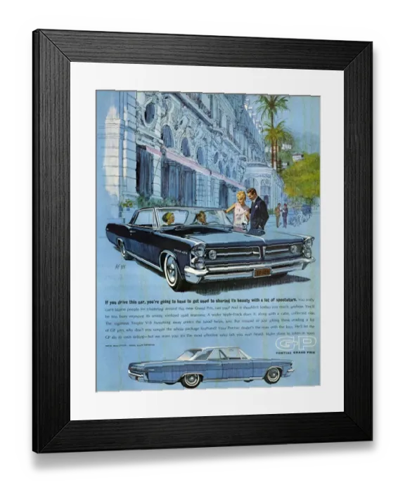 Framed Print : Pontiac Grand Prix 1960s USA luxury gas guzzlers cars Framed Print : Pontiac Grand Prix 1960s USA luxury gas guzzlers cars