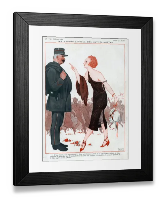 Framed Print : La Vie Parisienne 1920s France A Vallee illustrations police Framed Print : La Vie Parisienne 1920s France A Vallee illustrations police